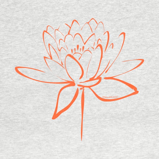 Orange Lotus Calligraphy by MakanaheleCreations